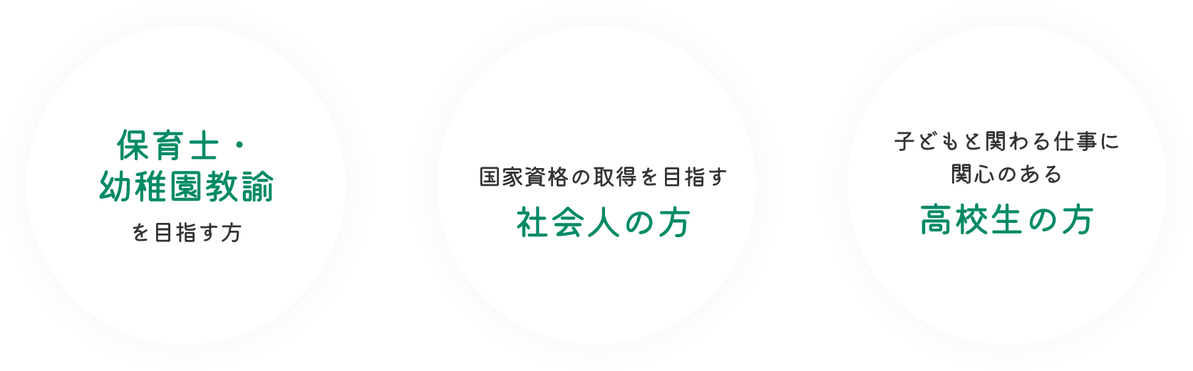 保育士・幼稚園教諭、社会人、高校生